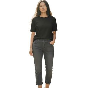 CAbi Woman’s Black Distressed Crop Jeans size 6